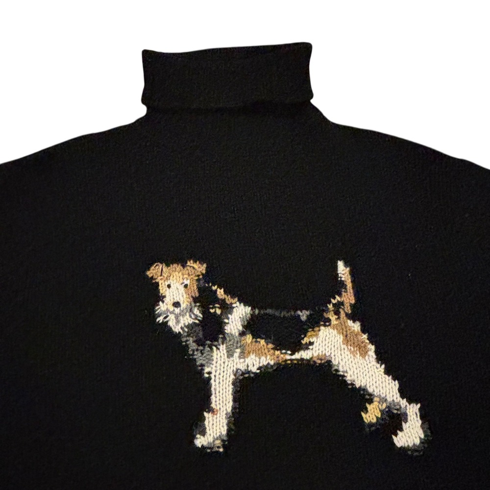 Polo by Ralph Lauren Men's Black Lambswool Turtle Neck Sweater Dog XXL Vintage - Picture 3 of 10